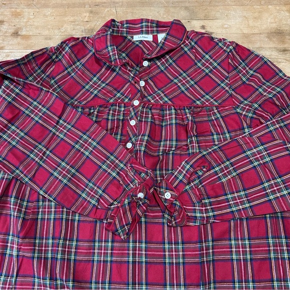 L.L. Bean Stewart Plaid Flannel Nightgown S - Picture 3 of 4